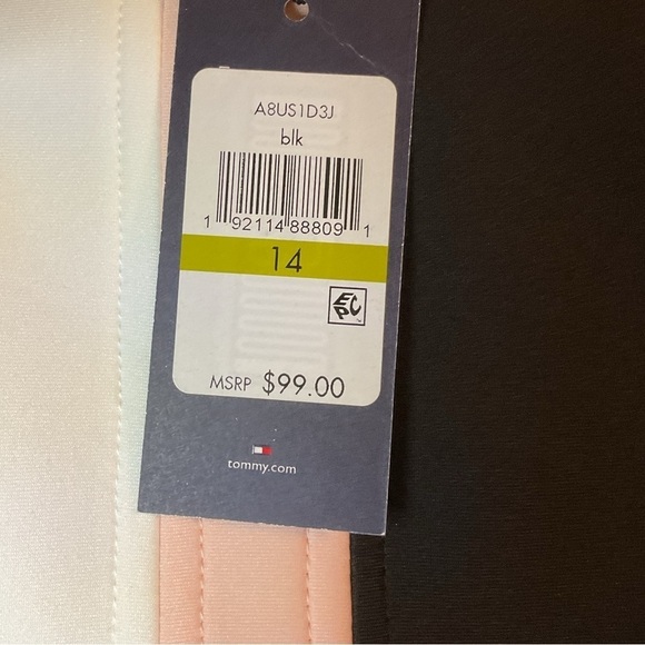 Tommy Hilfiger color block scuba asymmetrical sheath dress size 14 - Picture 10 of 10